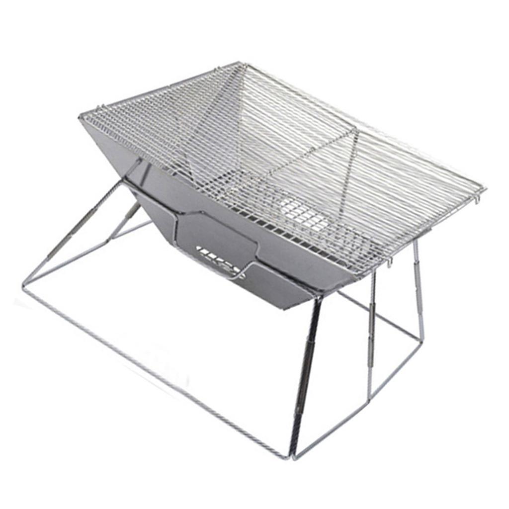 Barbecue Grill Stainless Steel Portable Folding Camping BBQ Charcoal Grill for Home Outdoor Picnic