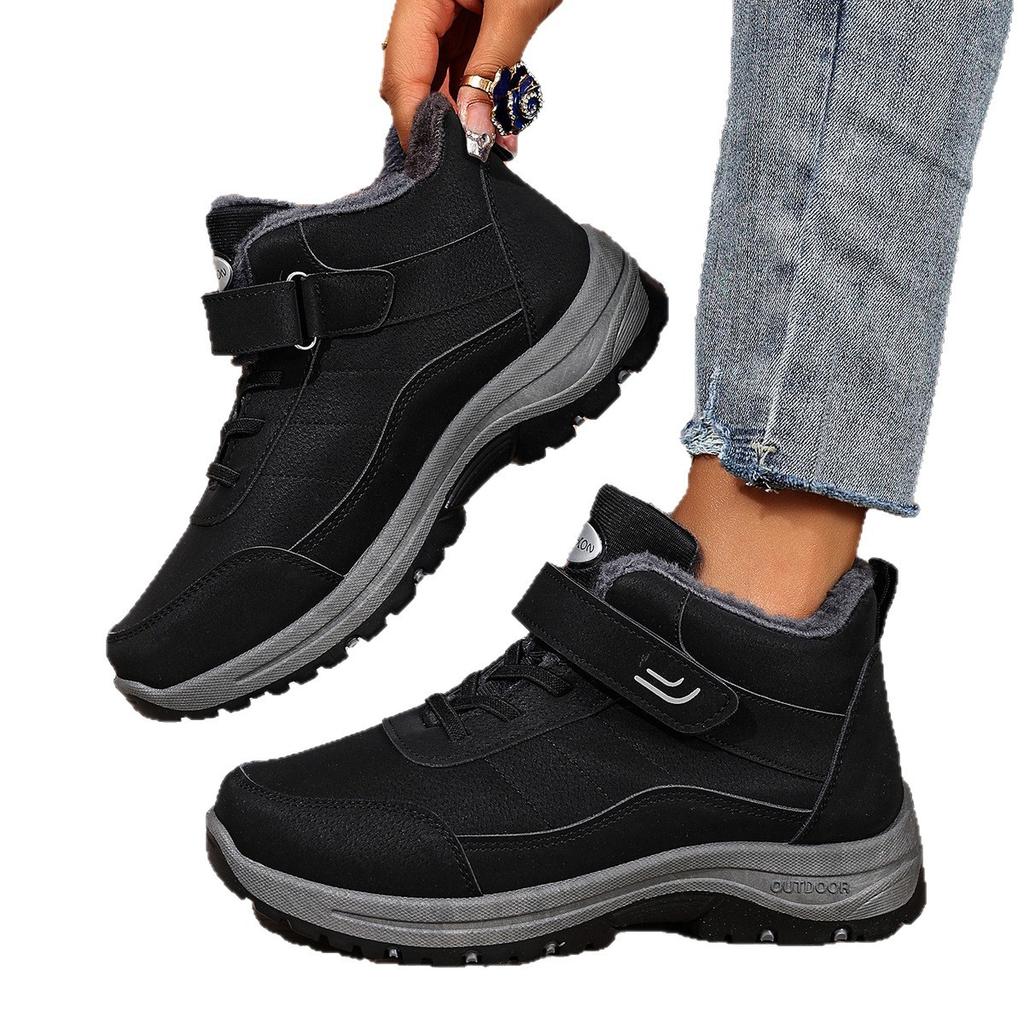 Snow Boots With Fur Lined Warm Ankle Boot for Women Waterproof Anti-Slip Winter Outdoor Shoes Women's Lace-Up Walking Sneakers Trekking Hiking Booties