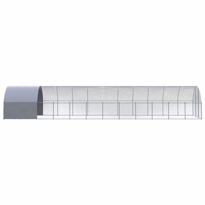 Poulailler d'extérieur - MAISON EXCLUSIVE - 3x12x2 m - Acier galvanisé - Toit polyéthylène étanche