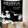Elvira Mistress of Dark Tapestry Wall Hanging, Horror Hostess Poster, Wall Decor for Bedroom Living Room Dorm