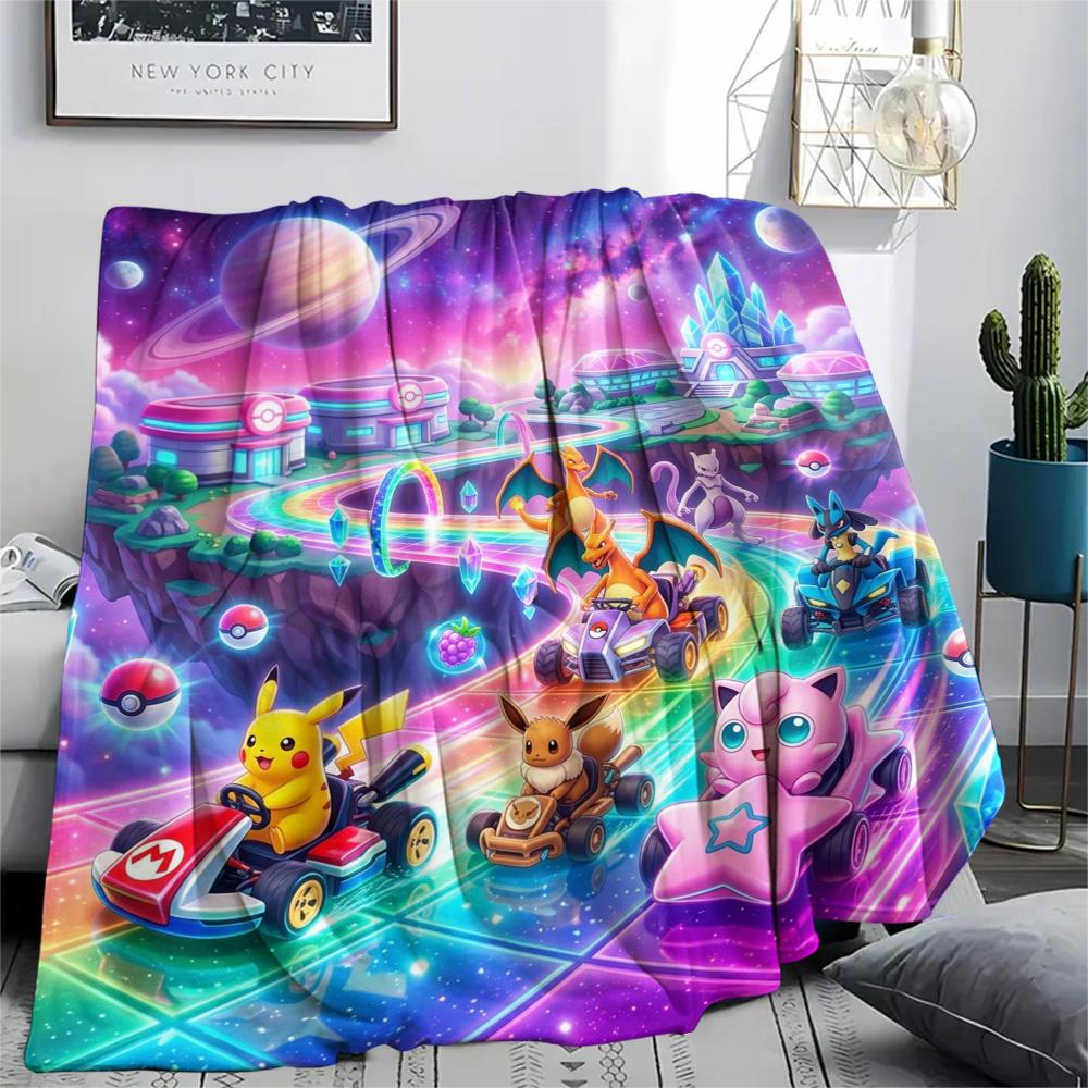 Pokemon Pikachu Print Flannel Blanket, Ultra Soft High Quality All Seasons Warm Throw, Home Decor Cozy Blanket, Perfect Christmas Gift