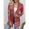 Western Ethnic Print Open Front Cardigan, Casual Long Sleeve Loose Cardigan, Women'S Clothing