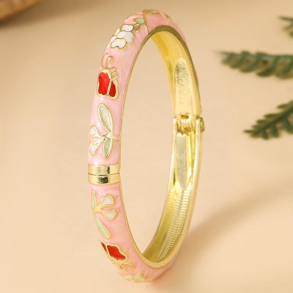 Floral Vintage Cloisonne Bangle Enamel Women's Hand Bracelet  Gifts for Women Girl