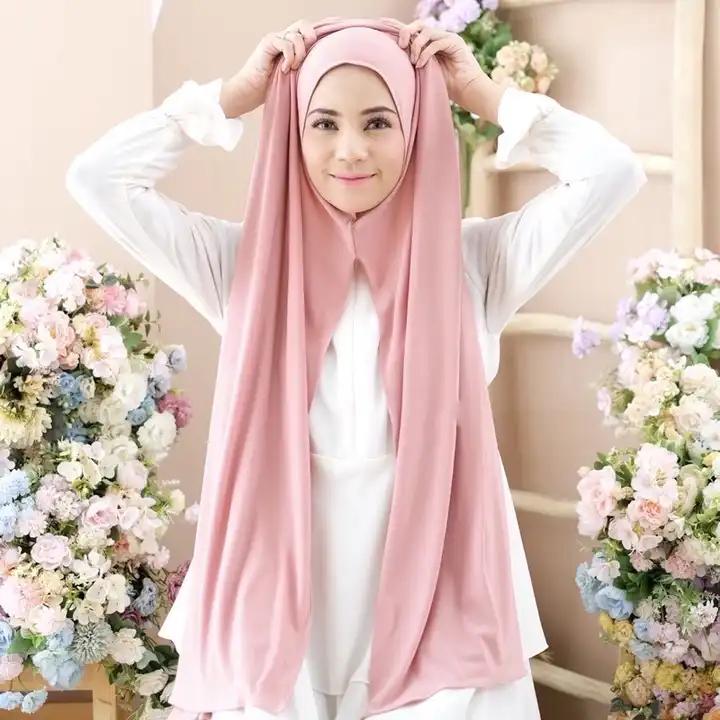 Hochwertiger Jersey Sofort-Hijab Gute Naht Dehnbarer Jersey Schal Malaysia Wickeltücher Schlicht Muslimischer Turban Stirnband Schals Lieferant