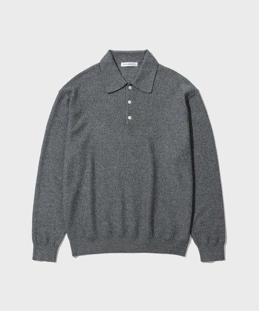 INTEMPOMOOD Soft Touch Waffle Collar Knit_Stone Gray