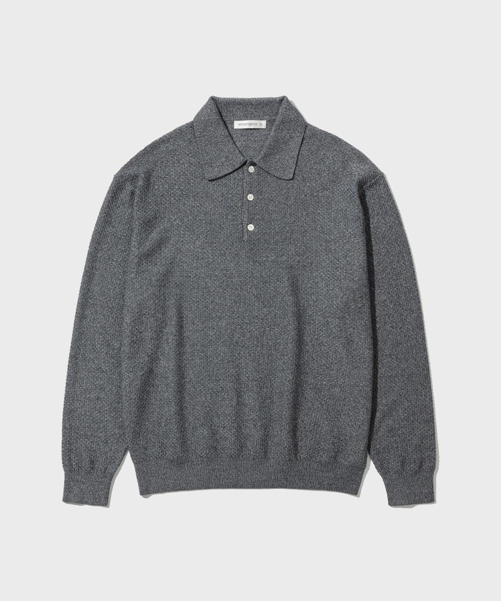 Intempo Mood Soft Touch Waffle Collar Knit_Stone Gray Stone Gray/M