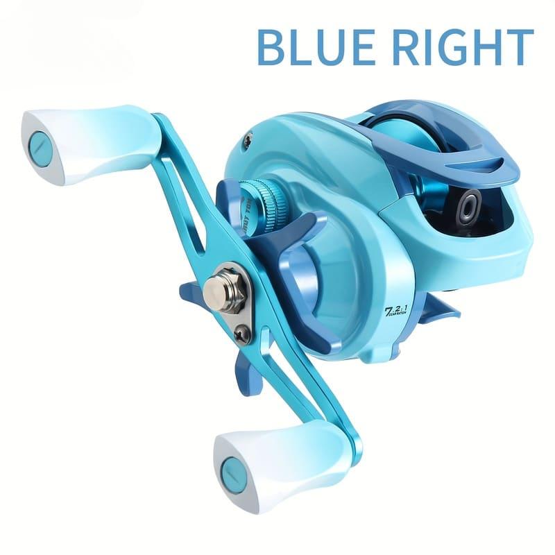 Spinning Fishing Reel Light Blue Aluminum Ergonomic Handle Smooth Drag System Suitable for Fresh and Saltwater Fishing Durable Fishing Tackle