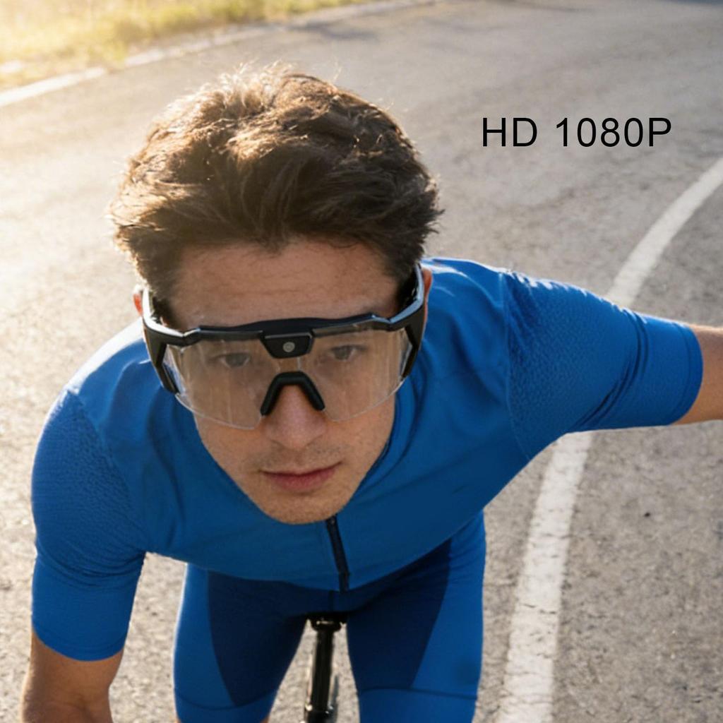 Yanmis Cycling Glasses with 12MP 1080P HD Smart Camera Glasses with Lens and Image for Outdoor Sports and Lifestyle Recording Camera, Wide-Angle