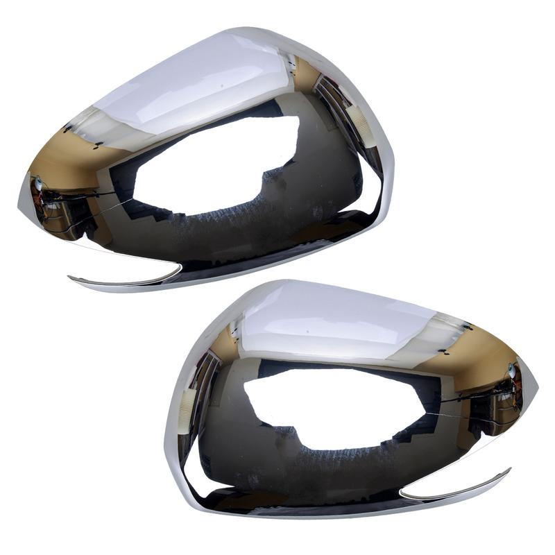 1 Pair Car Left Right Side Rear View Mirror Cover Trim Cap Fit for Hyundai Santa Fe     Silver Chrome ABS