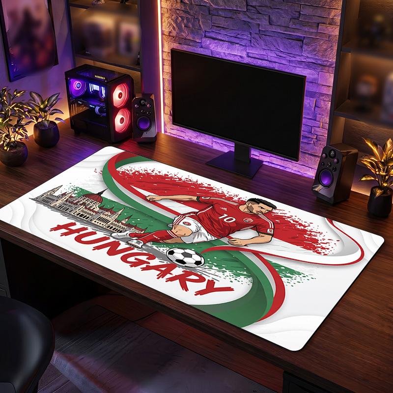 Hungary Football Crest Mouse Pad, Extended Non Slip Rubber Desk Mat for Gaming Office Laptop Fan Gift