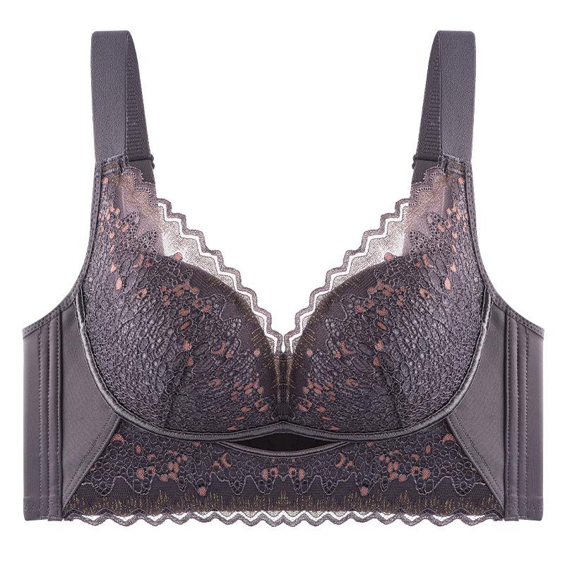 Elegant Lace Push-Up Bra: Medium-Thick, Wire-Free, Supportive for Small Busts