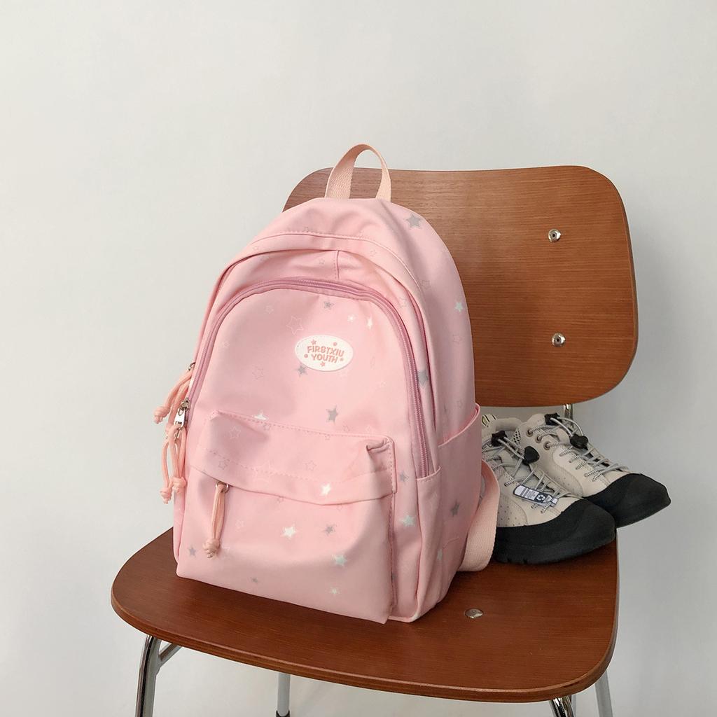 Schoolbag Korean Ins Wind Star Print Backpack Multi-color Fresh Student Schoolbag Large Capacity Lightweight Campus Backpack