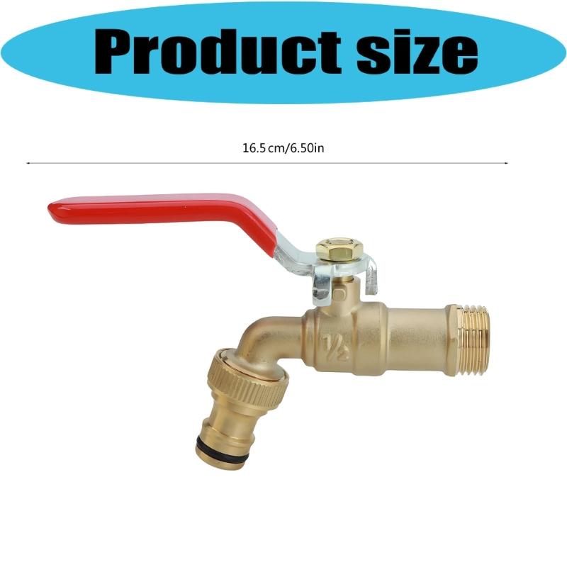 High Flows Metal Outdoor Water Faucet with 1/2 Inch Thread Connection Quick Fixing for Garden Car Washing & Hand Basins