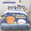 Bear Panda Night Custom Name Pattern Bedding Quilt Set Quilt Cover Pillowcase Home Birthday Gift(1 * Duvet Cover + 2 * Pillowcase, Without Core)