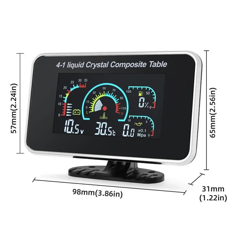 Multiple Combinations Car LCD Digital Gauge Oil Pressure Voltmeter Water Temperature Fuel Level Oil Temperature Meter For 12V