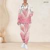 Women Plus Size V Neck Long Sleeve Scrub Set Cosmic Galaxy Golden Brushed Heart Print Nurse Uniform Set