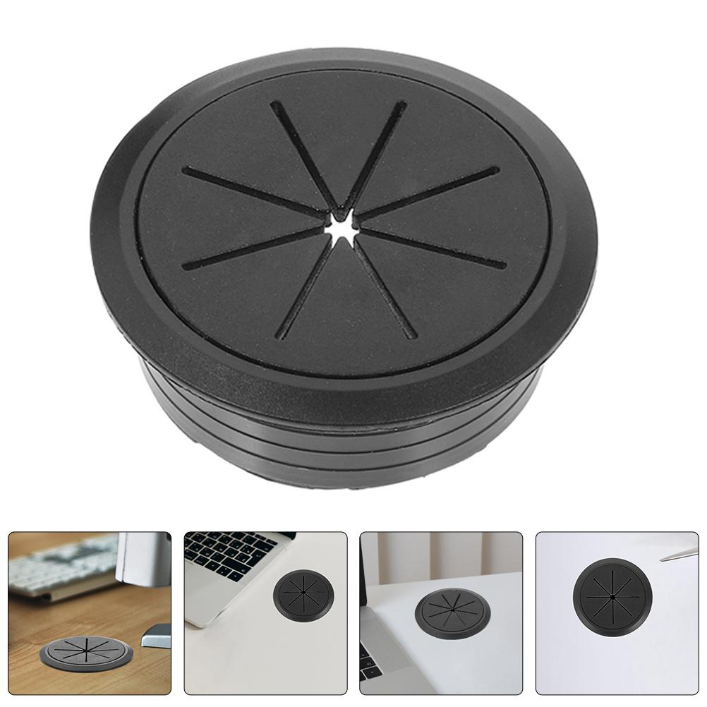 4Pcs Desktop Cable Hole Covers Round Desk Wire Grommets Plastic Cord Hole Plugs Wire Organizer for Office Computer Desk
