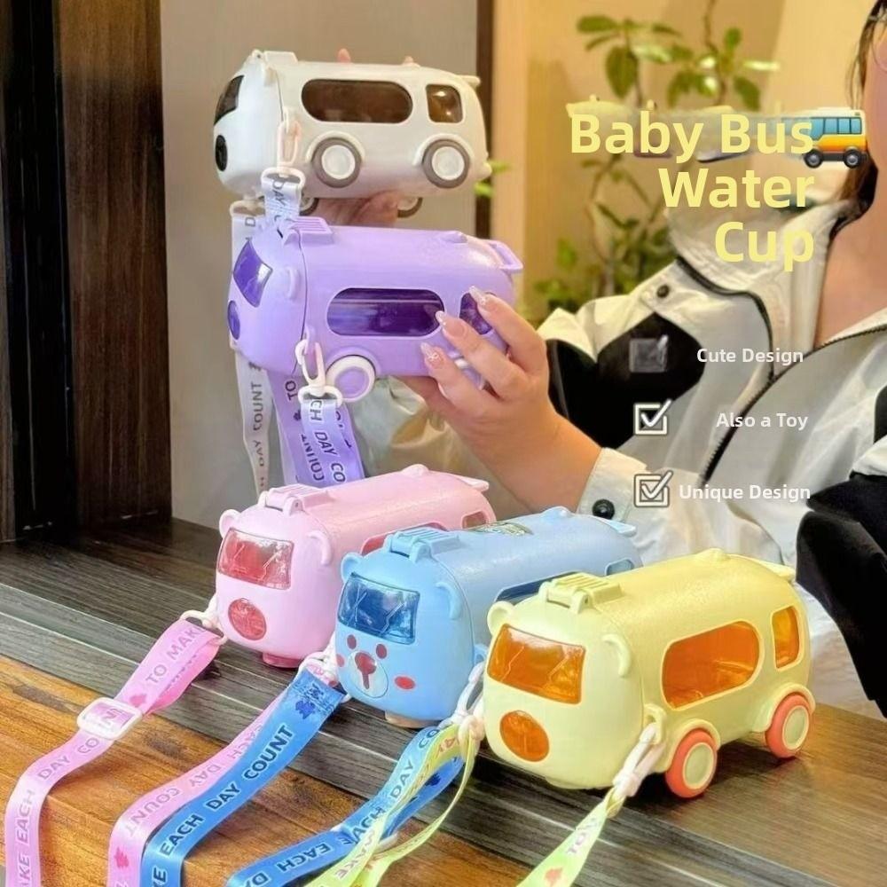 Leak-Proof Bus Plastic Water Bottle 500ml Children Water Jug Drinkware Kids Drinking Cup Outdoor