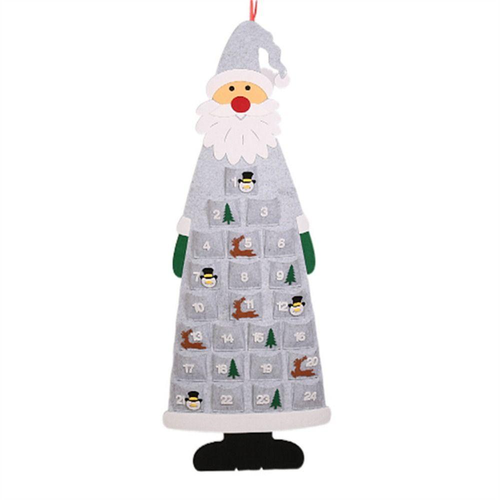 

New Year Decoration DIY Advent Calendar Countdown Calendar Felt Christmas Tree Felt Advent Calendar серый