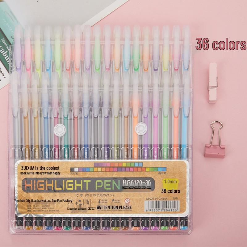 TikTok Flash Pen Set: Cute Korean Fluorescent Highlighters & Neutral Pens