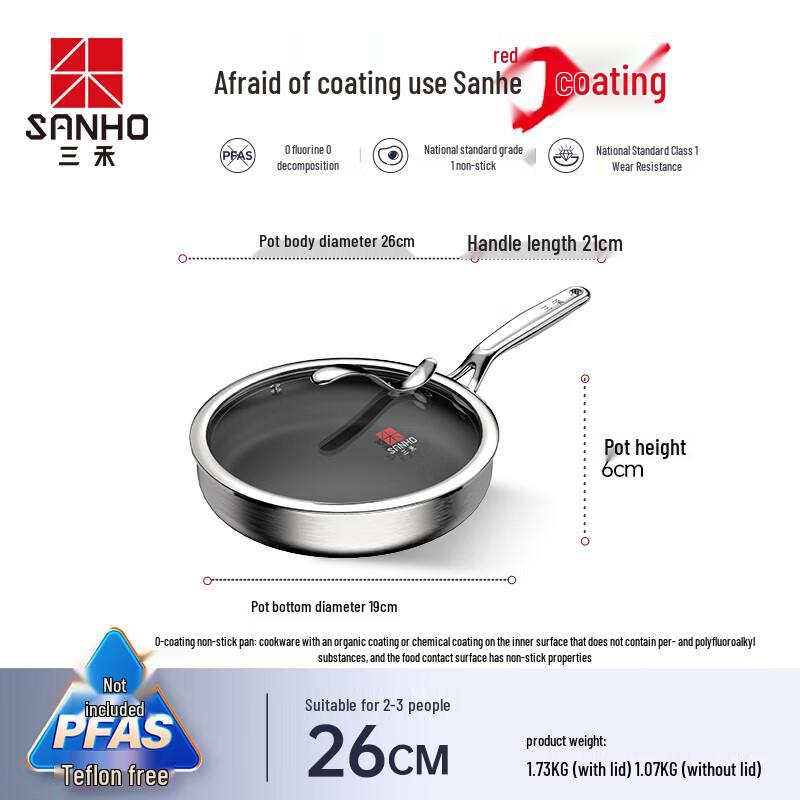 Sanhe Pure Titanium Non-stick Frying Pan