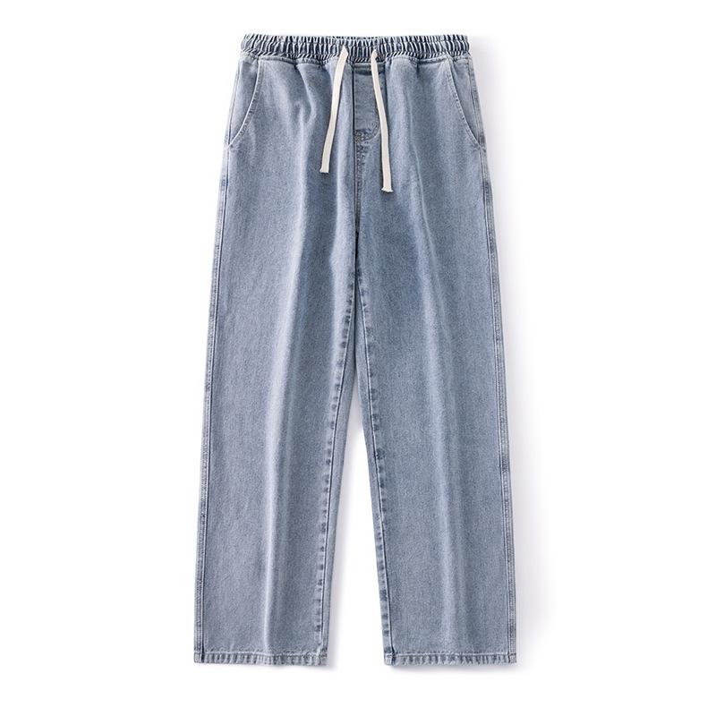 

Зимние американские джинсы прямого кроя однотонные утепленные плюшем для мужчин универсальные повседневные широкие брюки S