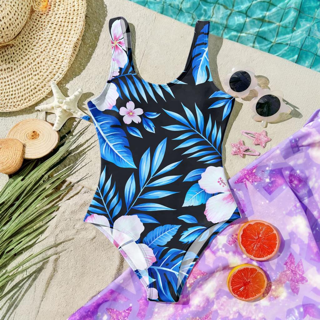 Girls One Piece Swimsuit Summer Kids Swimwear Beachwear Hawaiian Print Casual Fashion Swim Suit for Children