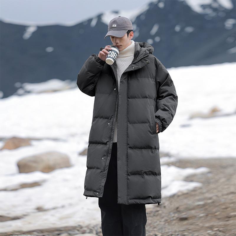 Men's Mid-Length Cotton Padded Jacket - Thickened Winter Coat for 2025 Season