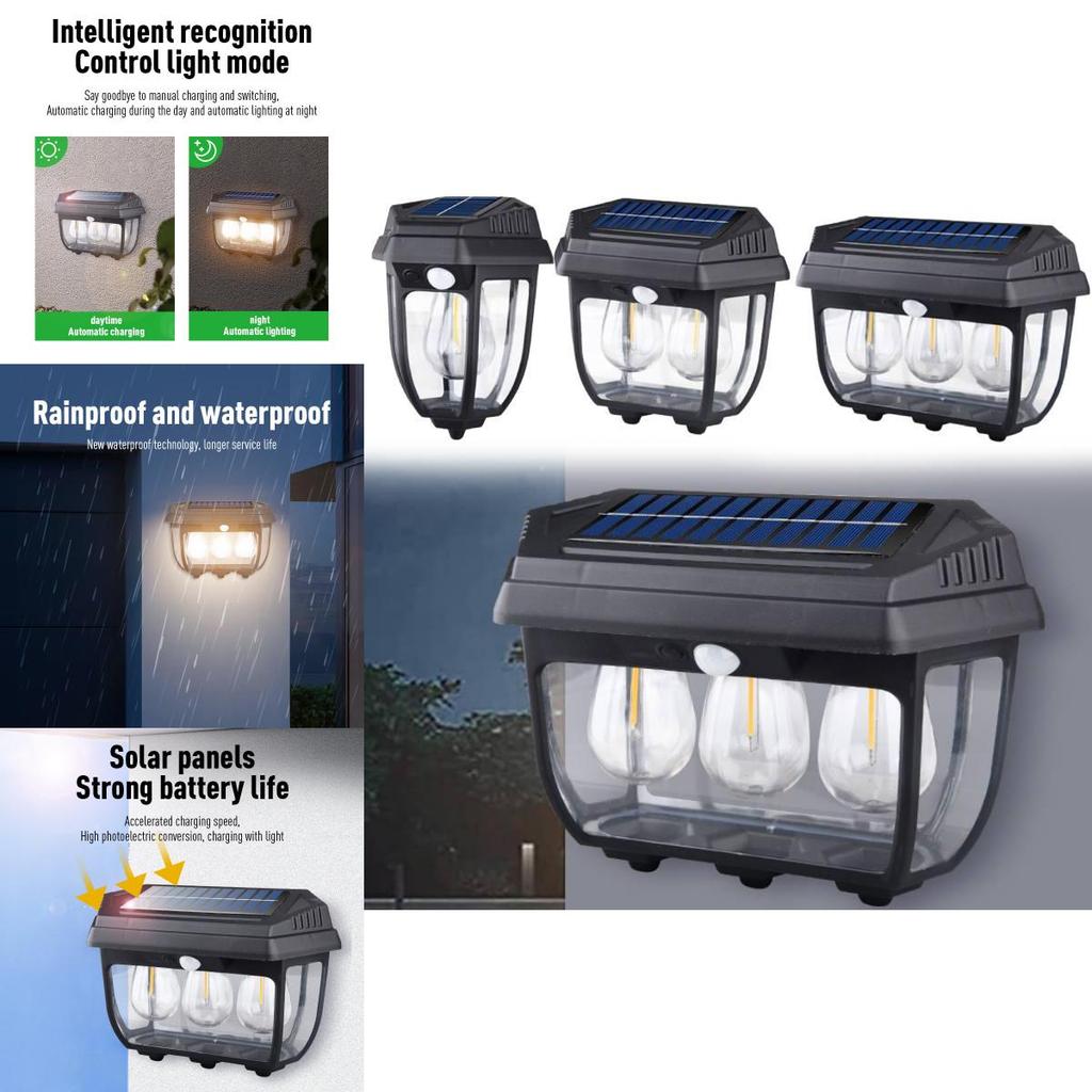 Outdoor Solar Lantern With Tungsten Bulb For Patio And Garden Decoration