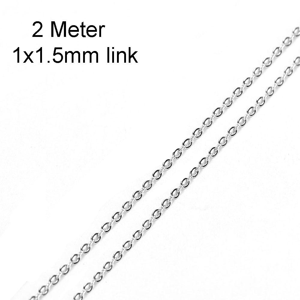 2/10 Meters Stainless Steel Chain 1 1.5 2mm Gold&Steel Color Link for DIY Jewelry Making Necklace Bracelet Bulk Chain Supplies