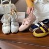Grape mother 2025 pairs of Velcro color collage soft sole soft surface ballet single shoes Mary Jane casual shoes women's spring