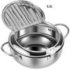 21/24/28 CM Deep Fryer Pot Stainless Steel Oil Pan with Strainer Basket and Thermometer Tempura Oil Fryer for Cooking Kitchen