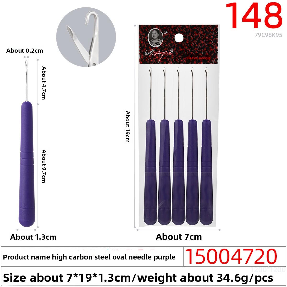 

Высокоуглеродистая сталь Эллиптическая машина Игла для вязания шерсти Язычок Крючок Игла с язычком Инструмент для вязания 1pc фиолетовый