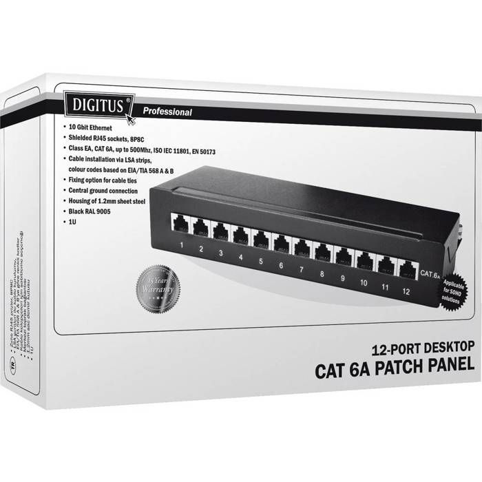 Tableau de connexions - DIGITUS - DN-91612SD-EA - RJ-45 X 12 - 1U - Noir