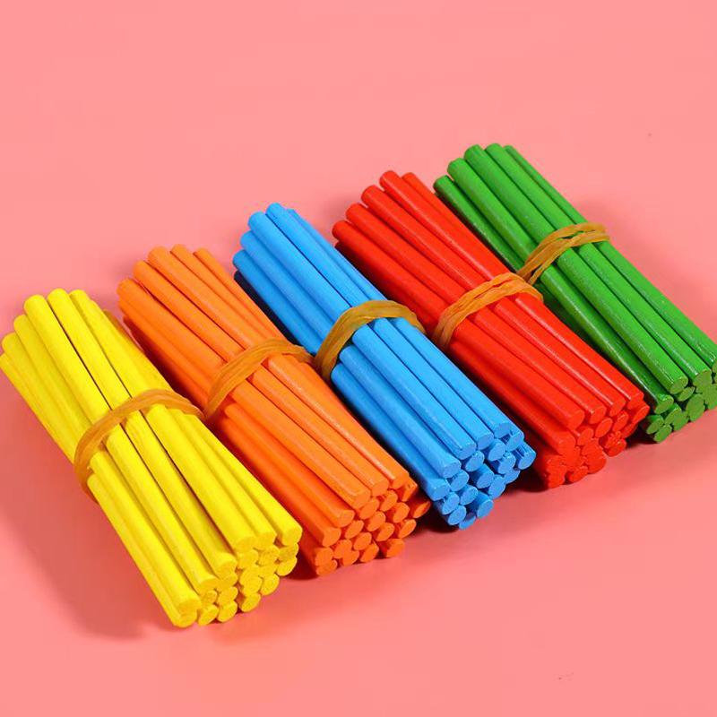 300PCS Wood Counting Sticks For Kids Math Montessori Education Classroom Supplies Teaching Preschool Kindergarten Gifts