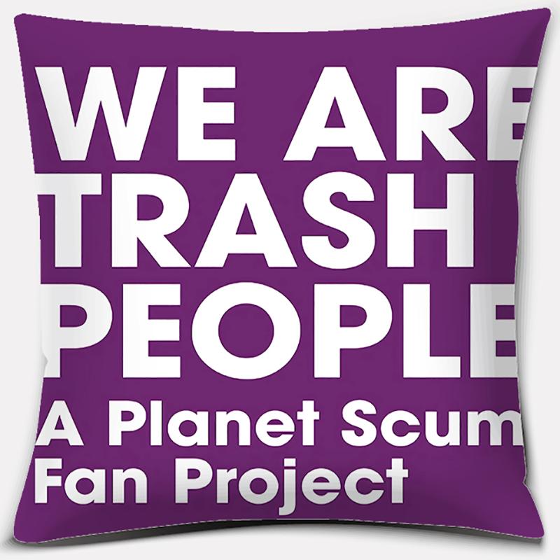 Purple Geometric Flower Text Printing Series Pattern Pillowcase Square Pillowcase Home Office Decoration Pillowcase