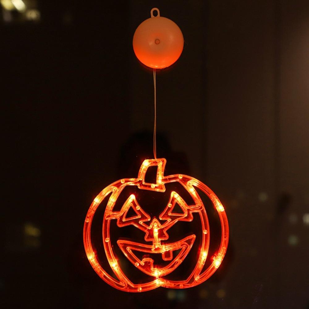 LED Powered Halloween Suction Cup Light Glowing Effect Orange Color Pendant Hanging Lights Hanging Design Suction Cup Mount