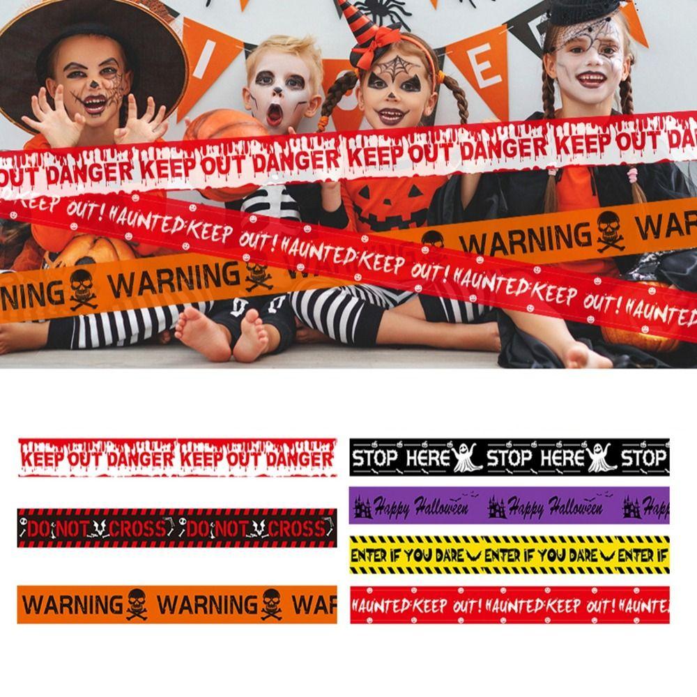 

Маркировочный знак, линия предупреждения об опасности, изоляционный пояс из ПЭНП, многофункциональная предупреждающая лента для Хэллоуина, на открытом воздухе