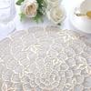 Creative Kitchen Round Placemats PVC Gold Place Mats Washable Flower Leaf Dining Table Mats Party Table Decorative