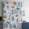 Ocean Animals Dolphin Jellyfish Tulle Curtains For Living Room Kitchen Window Drapes Home Decor Sheer Curtain For Kids Bedroom