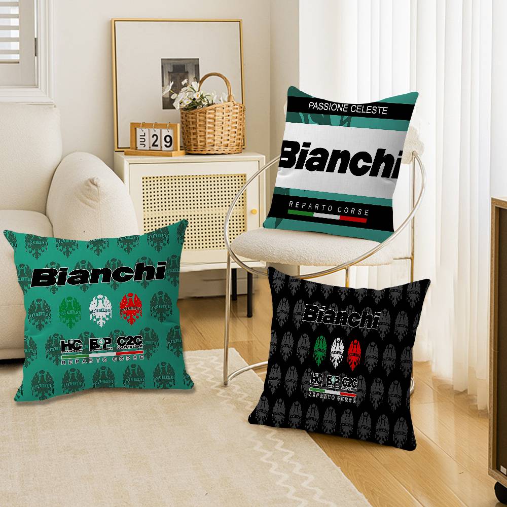 BBianchiS Bike Logo Pillow Cushion Cover Pillowcase Living Room Sofa Home Decor Customized