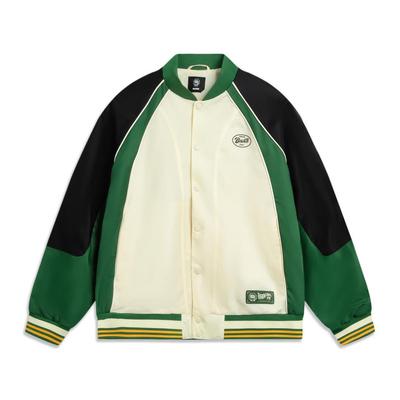 Li Ning Sports Life Series Anti-Five Series Color Block Back Letter Single Row Button Soft Comfortable Baseball Jacket Unisex Jacket AFDV321-1