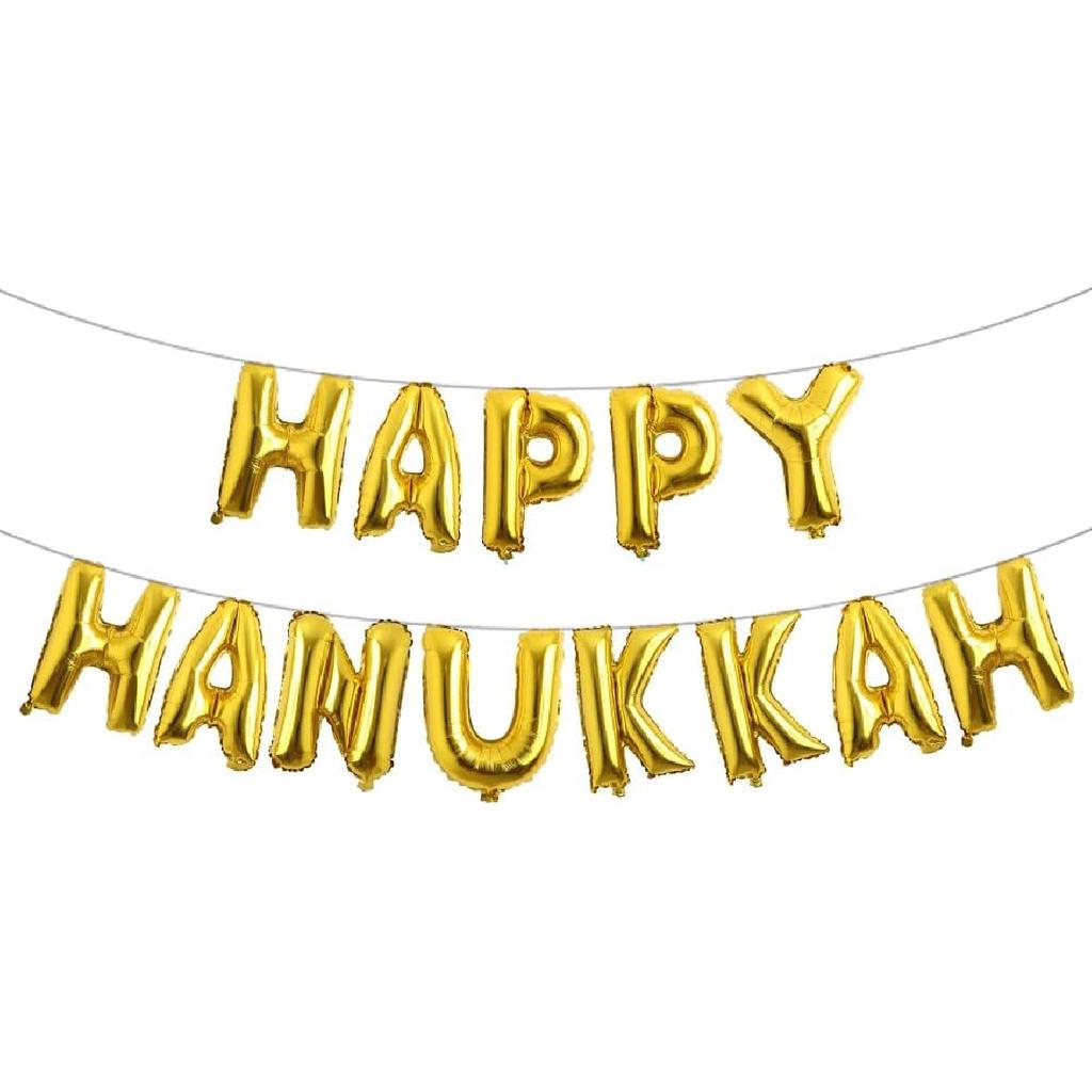 Happy Hanukkah Banner Hanukkah Party Decorations Chanukah Festival Garland Party Supplies for Fireplace Mantle, Happy Chanukah 16 inch Multicolor