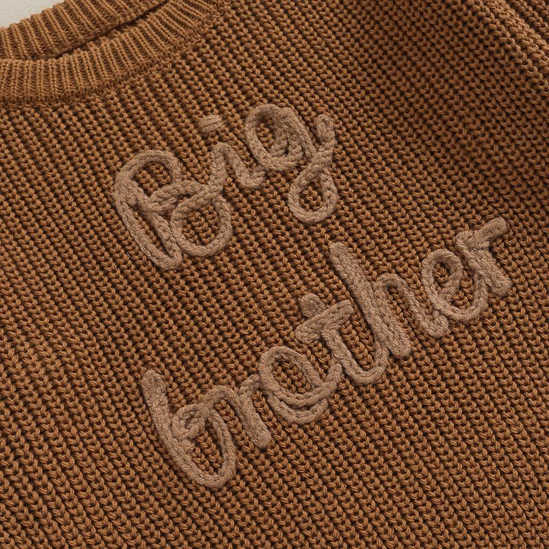 Boy Cute Sweater Children Baby Letter Embroidery Knitted Tops Kids Autumn Winter Pullover Sweaters Clothes
