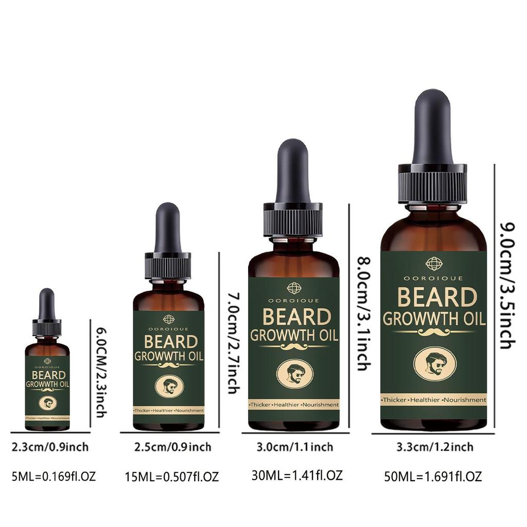 Fast Beard Growth Oil Beard Oil for Men Caffeine Natural Beard Growth Serum Promote Hair Regrowth Professional Brazilian Keratin
