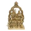 God Siya Ram, Sita Ram Sitting On Lion Chatra Singhasan With Hanuman Ji Idol
