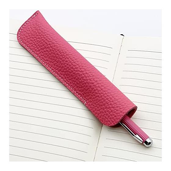 LACHIEVA Premium Genuine Leather Pen Case (Pink) - Luxurious Gift for Fountain Pens, Ballpoint Pens, and Pencils - Soft Quality, Pink