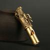 Handmade Brass Dragon Head Whistle Car Keys Chains Pendantsoutdoor Survival Tool