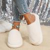 Fashion Cotton Shoes Plush Thick Bottom Fur Slippers for Women Winter Casal Indoor Shoes Flat Bottom Soft Padded Warm Casual Slides Shoe