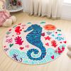 Hand-painted Colorful Printed Pattern Round Floor Mat Home Bedroom Living Room Decoration Lovely Floor Mat Doormat